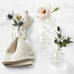 Glass Vase Napkin Rings, Set of 4