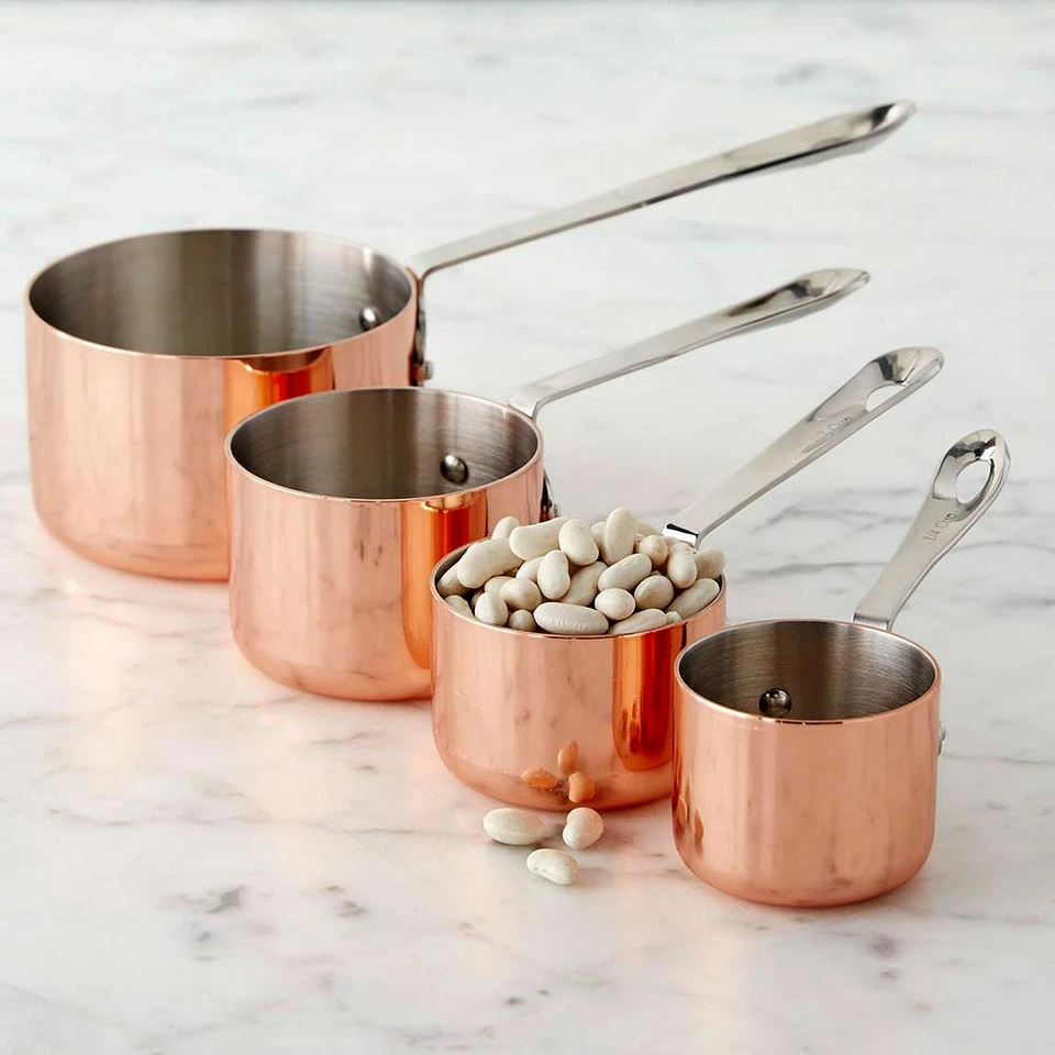 Copper Measuring Cups, Set of 4 3 Copper Measuring Cups, Set of 4