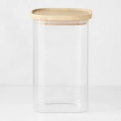 Hold Everything Stacking Glass Square Canisters -HOMEKEEPING Shop hold everything stacking glass canisters square ashwood 202226 0005 hold everything stacking glass square canisters z