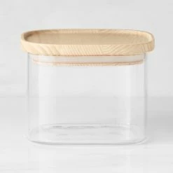 Hold Everything Stacking Glass Square Canisters -HOMEKEEPING Shop hold everything stacking glass canisters square ashwood 202226 0006 hold everything stacking glass square canisters z