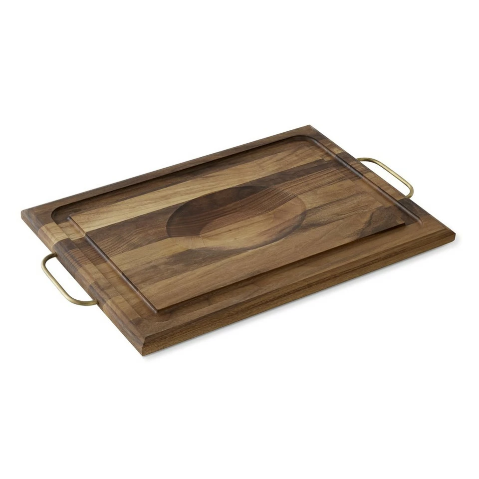 J.K Adams Handled Carving Board, Walnut with Brass Handles 1 J.K Adams Handled Carving Board, Walnut with Brass Handles