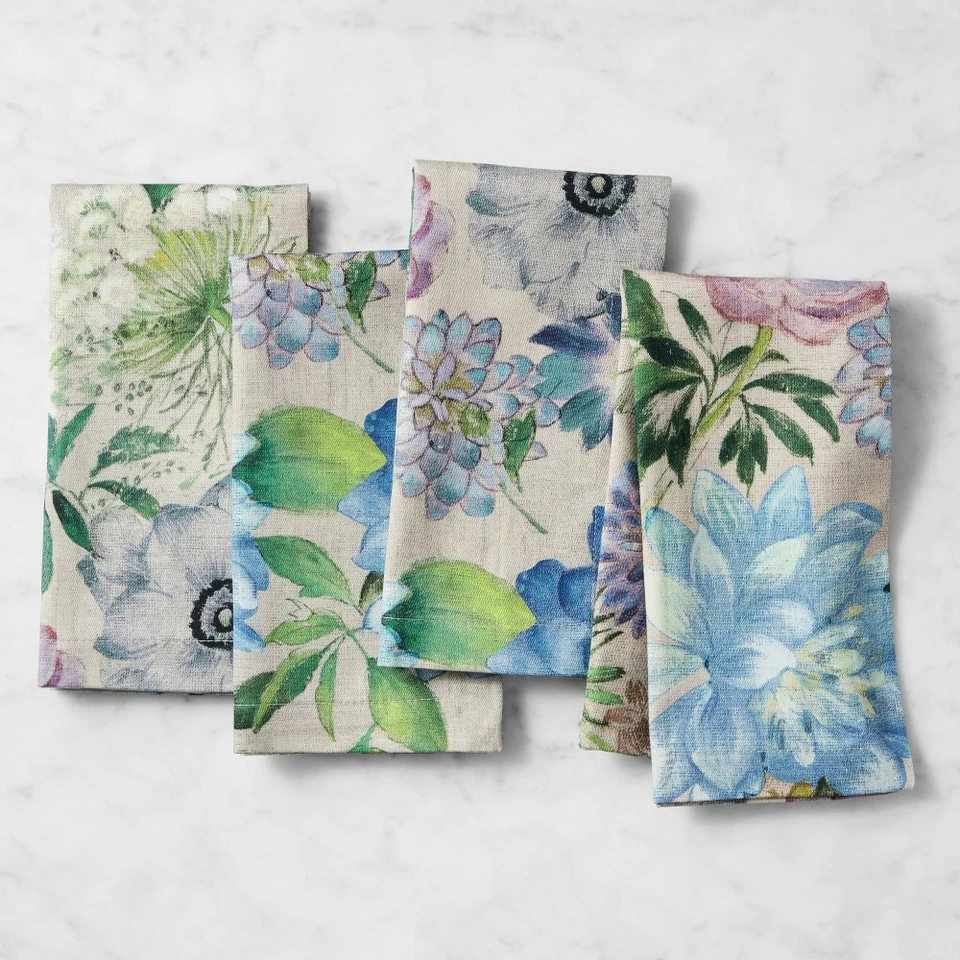 La Vie en Bleu Napkins, Set of 4 3 La Vie en Bleu Napkins, Set of 4