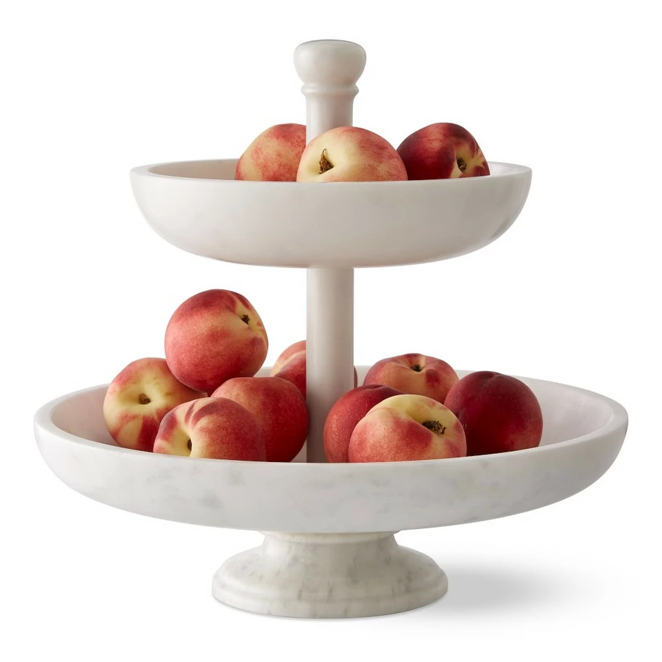 Marble Tiered Fruit Basket 2 Marble Tiered Fruit Basket