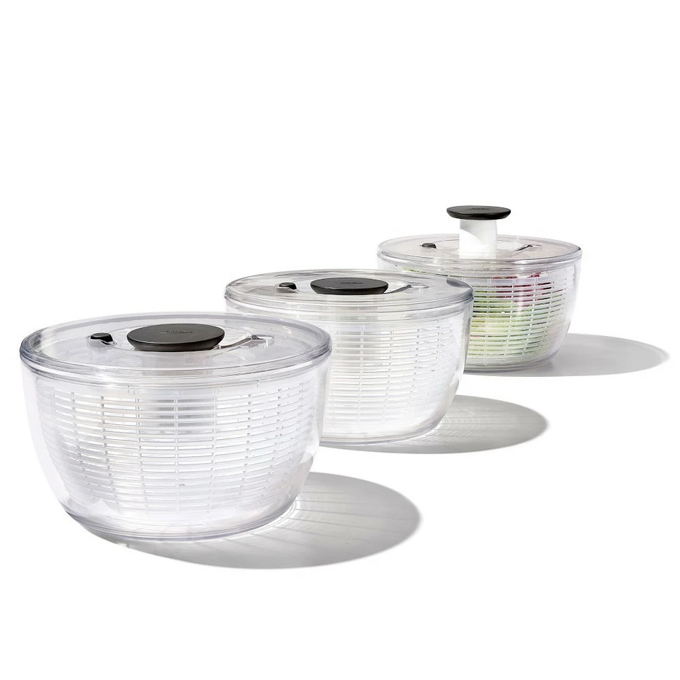 OXO Small Salad Spinner, Clear 7 OXO Small Salad Spinner, Clear - Image 6