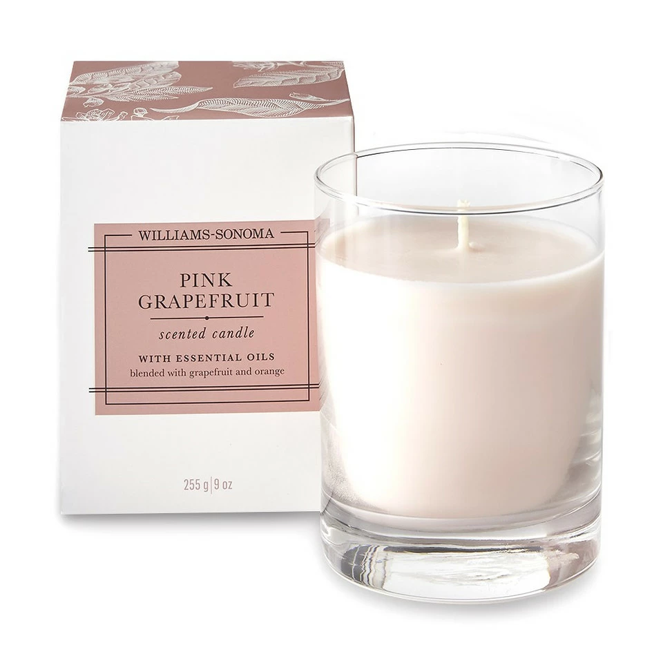 Williams Sonoma Essential Oils Boxed Candle, Pink Grapefruit 3 Williams Sonoma Essential Oils Boxed Candle, Pink Grapefruit