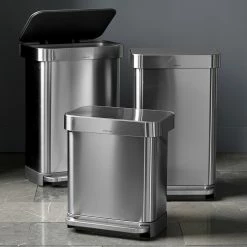 simplehuman Step Rubbish Bin with Liner Pocket, 55 L. -HOMEKEEPING Shop simplehuman liner rim rectangular step can 202214 0059 simplehuman step can with liner pocket 55l z