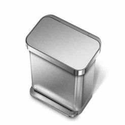 simplehuman Step Rubbish Bin with Liner Pocket, 55 L. -HOMEKEEPING Shop simplehuman liner rim rectangular step can 202217 0023 simplehuman step can with liner pocket 55l z