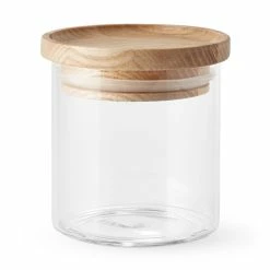 Stacking Glass Canister, Spice Jar -HOMEKEEPING Shop spice organization spice jar ash wood 202121 0055 stacking glass canister spice jar z