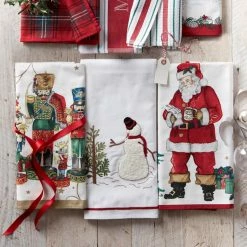 Twas the Night Santa Tea Towels, Set of 2, White -HOMEKEEPING Shop twas santa towels 202214 0033 twas the night santa towels set of 2 z