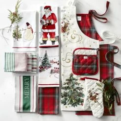 Twas the Night Santa Tea Towels, Set of 2, White -HOMEKEEPING Shop twas santa towels 202222 0004 twas the night before christmas oven mitt potholder set z