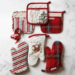 Twas the Night Before Christmas Oven Mitt & Potholder Set -HOMEKEEPING Shop twas the night oven mitt pot holder set 202233 0022 holiday stripe oven mitt potholder set z