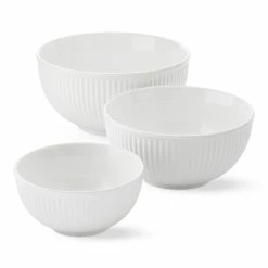 Ribbed Ceramic Mixing Bowls, Set of 3 - Red -HOMEKEEPING Shop white ribbed ceramic mixing bowls set of 3 202220 0022 ribbed ceramic mixing bowls set of 3 z
