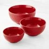 Ribbed Ceramic Mixing Bowls, Set of 3 - Red 1 Ribbed Ceramic Mixing Bowls, Set of 3 - Red -HOMEKEEPING Shop white ribbed ceramic mixing bowls set of 3 202235 0015 img4z