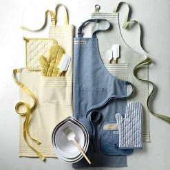 Williams Sonoma Bay Stripe Adult Aprons -HOMEKEEPING Shop williams sonoma bay stripe adult kid apron bundle 202240 0020 williams sonoma large silicone spatula with classic wood h z