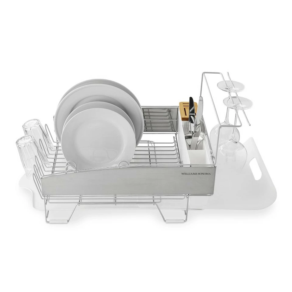 Williams Sonoma Dish Rack with Wine Glass Holder, White 5 Williams Sonoma Dish Rack with Wine Glass Holder, White - Image 3