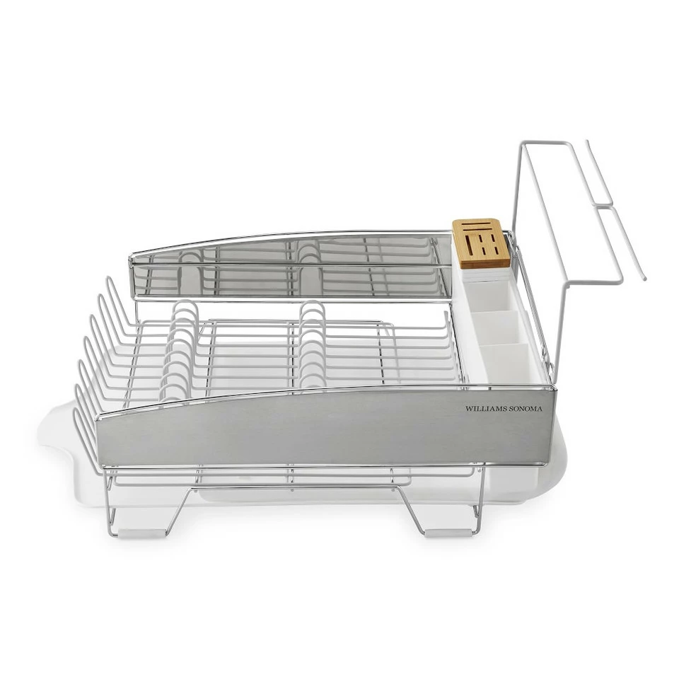 Williams Sonoma Dish Rack with Wine Glass Holder, White 3 Williams Sonoma Dish Rack with Wine Glass Holder, White