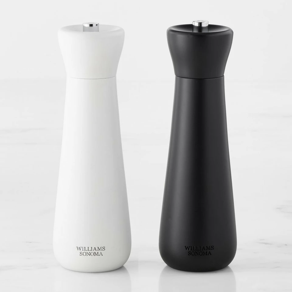 Williams Sonoma Wood Salt and Pepper Mills, Black & White 3 Williams Sonoma Wood Salt and Pepper Mills, Black & White