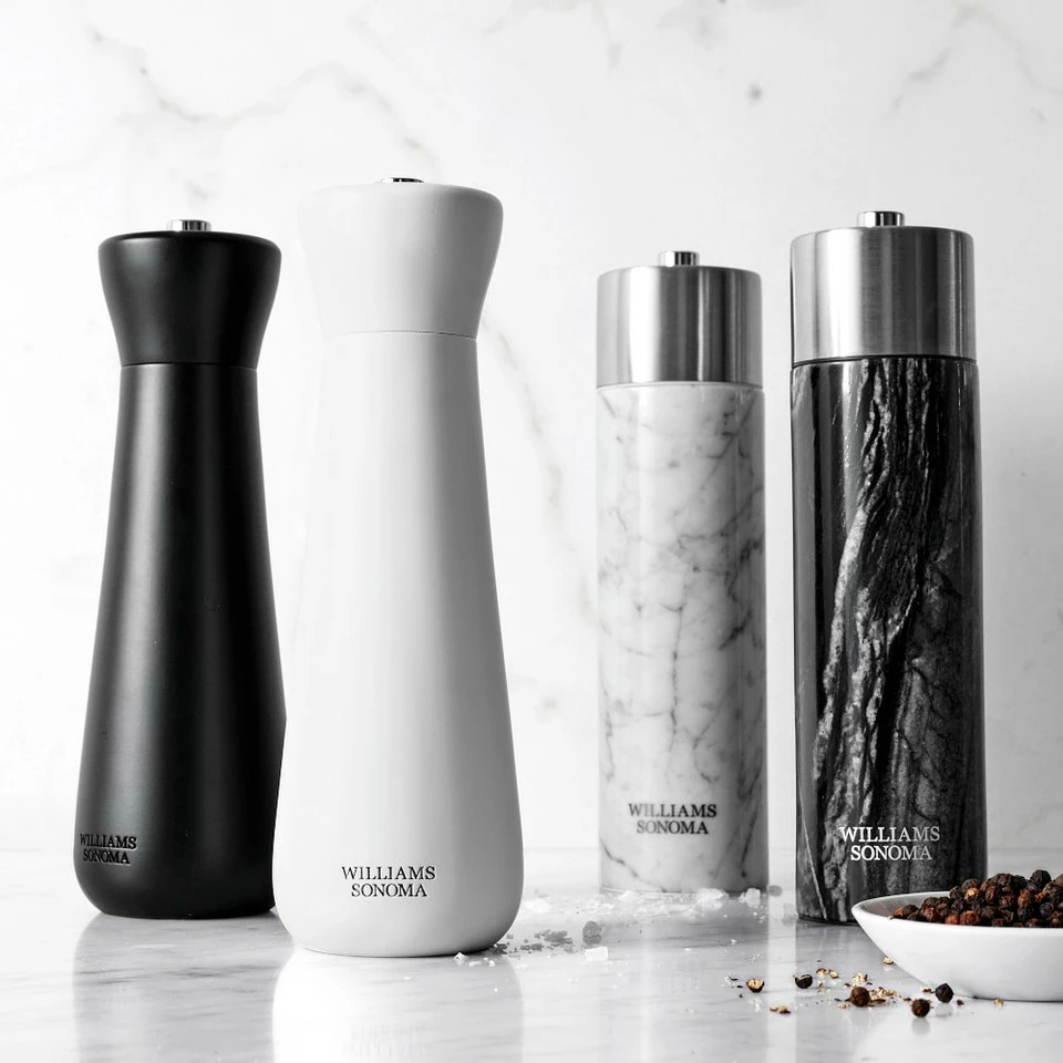 Williams Sonoma Wood Salt and Pepper Mills, Black & White 4 Williams Sonoma Wood Salt and Pepper Mills, Black & White - Image 2