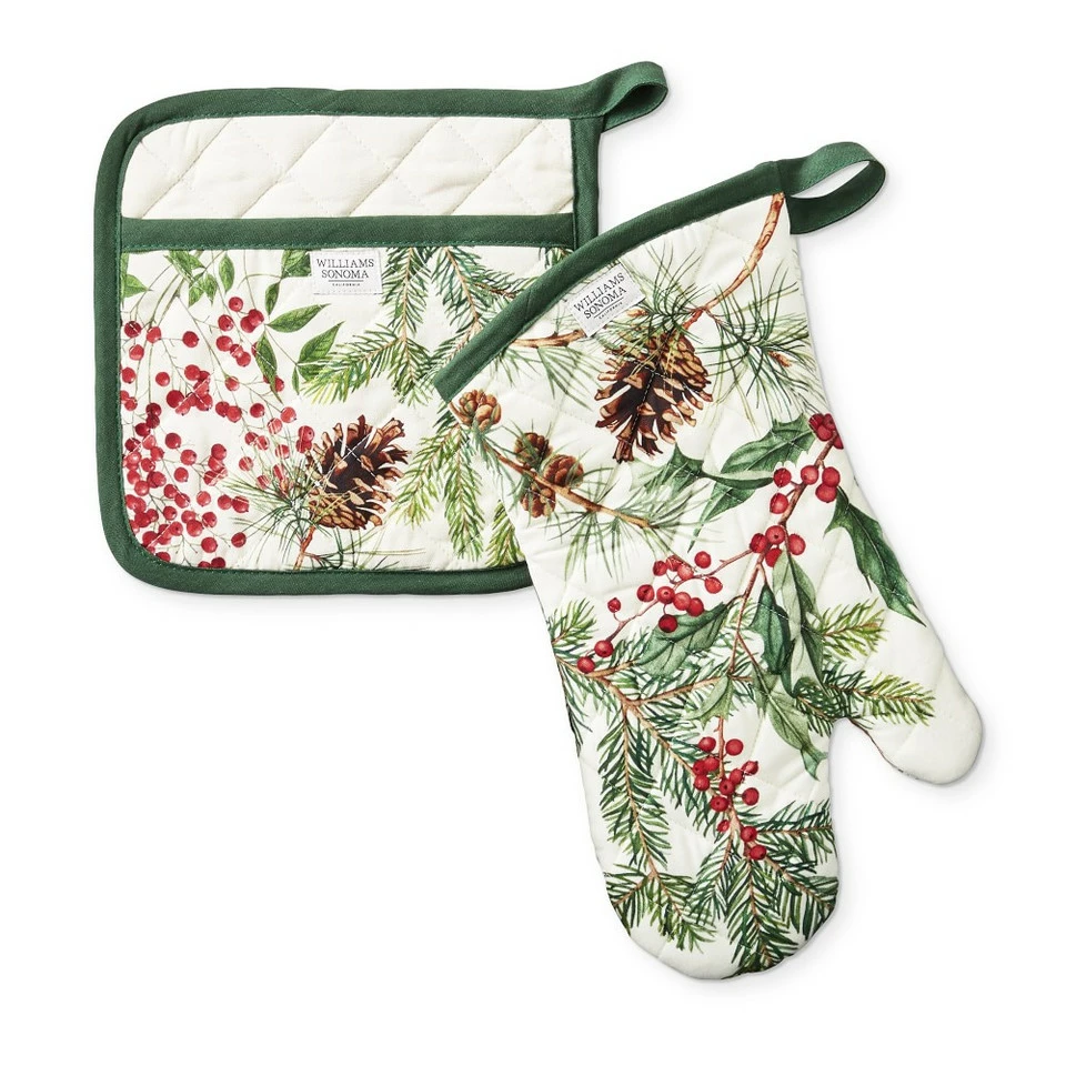 Woodland Berry Oven Mitt & Potholder Set 3 Woodland Berry Oven Mitt & Potholder Set