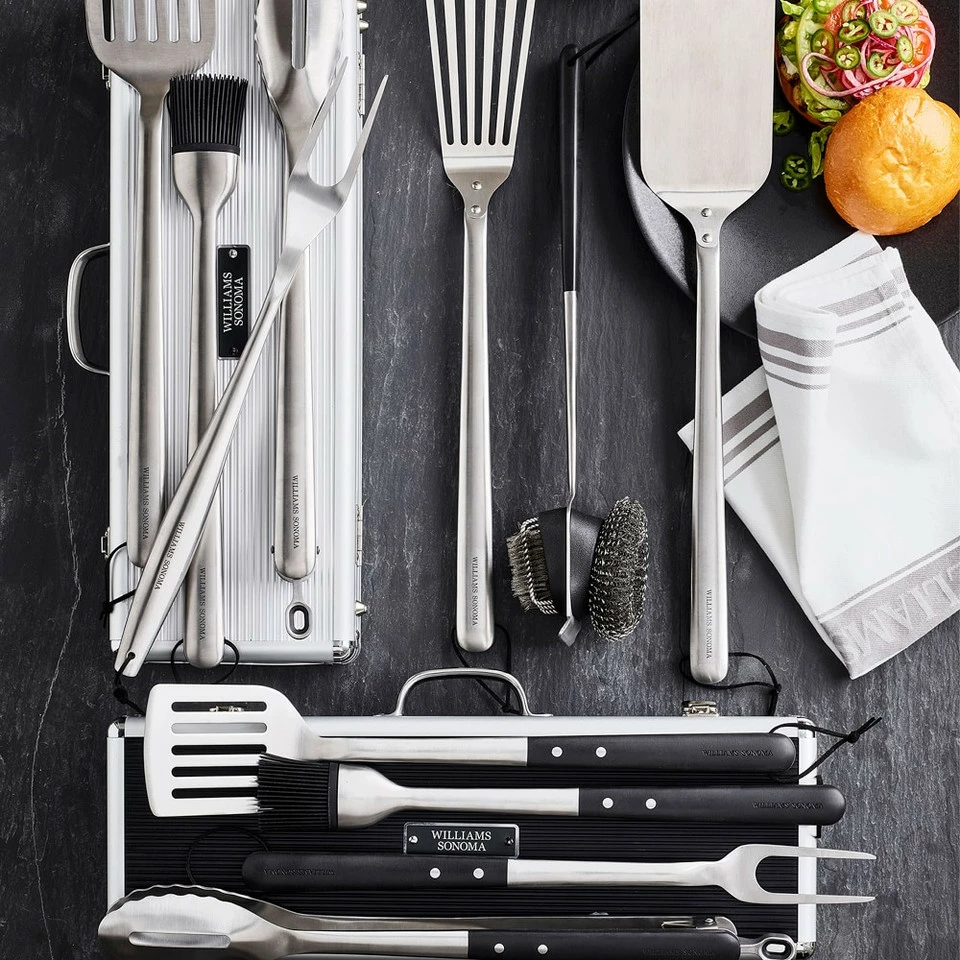 Williams Sonoma Stainless Steel Handled 4-Piece Barbecue Tool Set with Storage Case 3 Williams Sonoma Stainless Steel Handled 4-Piece Barbecue Tool Set with Storage Case - Image 2
