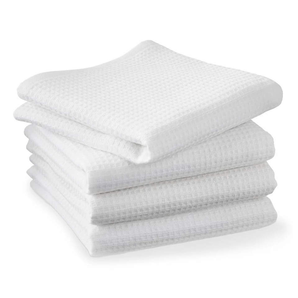 Williams Sonoma Super Absorbent Waffle Weave Tea Towels, Set of 4, White 2 Williams Sonoma Super Absorbent Waffle Weave Tea Towels, Set of 4, White